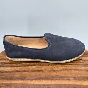 Charix Shoes Womens 8.5 39 Navy Blue Nubuck Leather Minimalist Loafers Flats